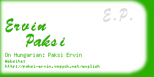 ervin paksi business card